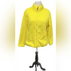 Women’s Yellow zipper jacket fuzzy